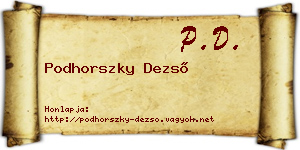 Podhorszky Dezső névjegykártya