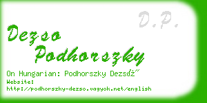 dezso podhorszky business card